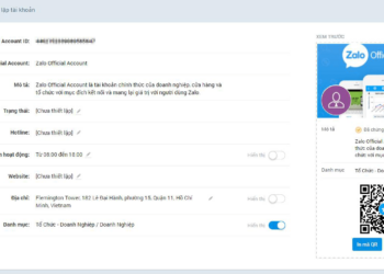 Hướng dẫn thiết lập trang thông tin tài khoản