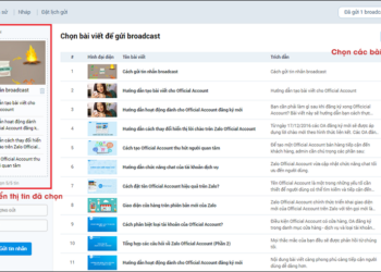 Gửi tin nhắn Broadcast hiệu quả trên Zalo Official