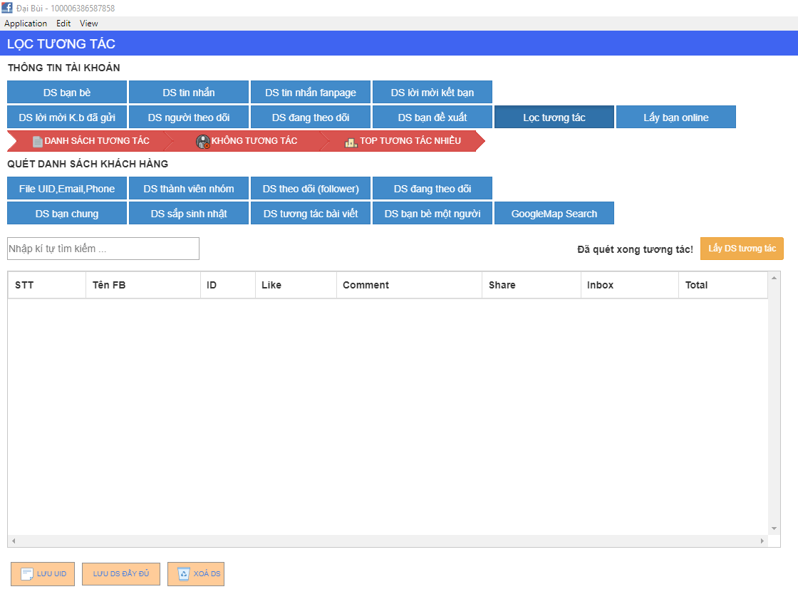 cách lọc tương tác facebook bằng phần mềm simple facebook