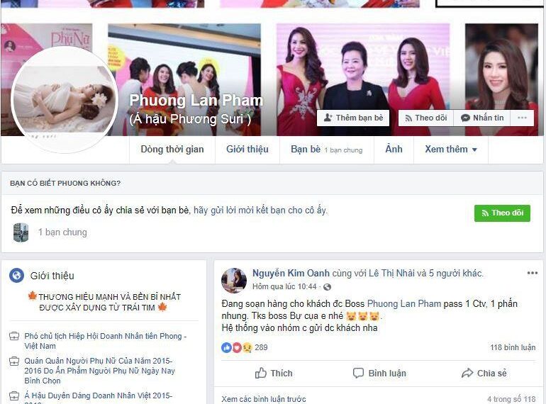 Cách bán mỹ phẩm online trên Facebook của Á hậu Phương Suri