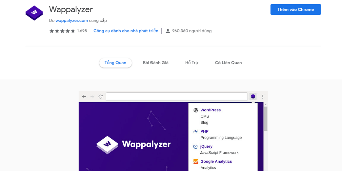 Hướng dẫn phân tích mã nguồn và công nghệ của một website bất kỳ qua công cụ Wappalyzer 9 Hướng dẫn phân tích mã nguồn và công nghệ của một website bất kỳ qua công cụ Wappalyzer