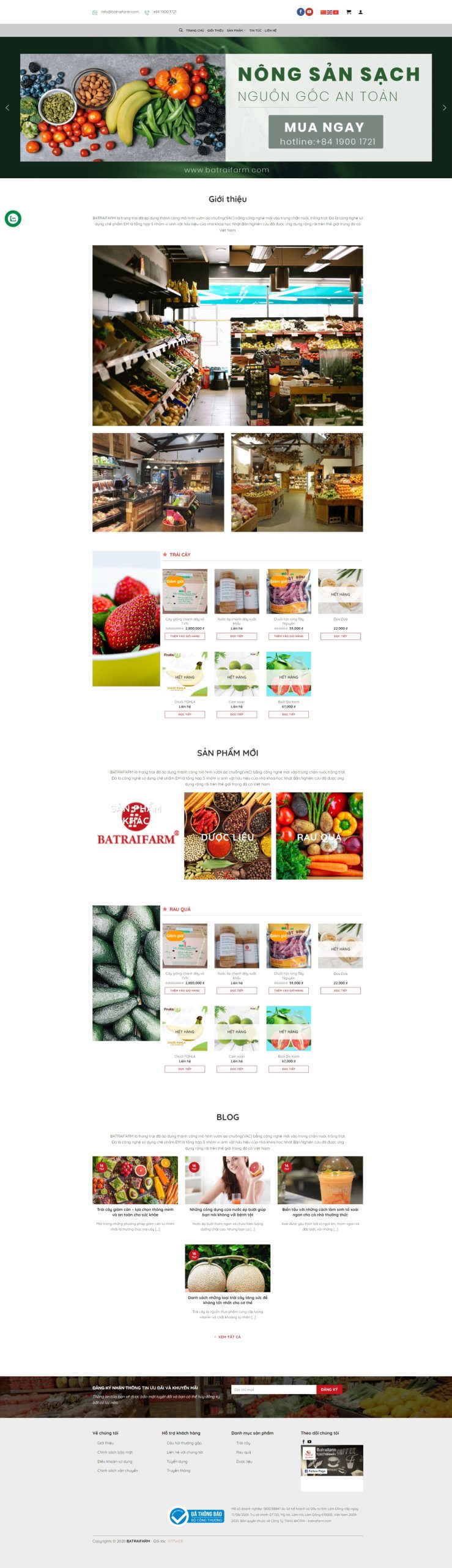 Giao diện website bán đồ ăn, thực phẩm chuyên nghiệp
