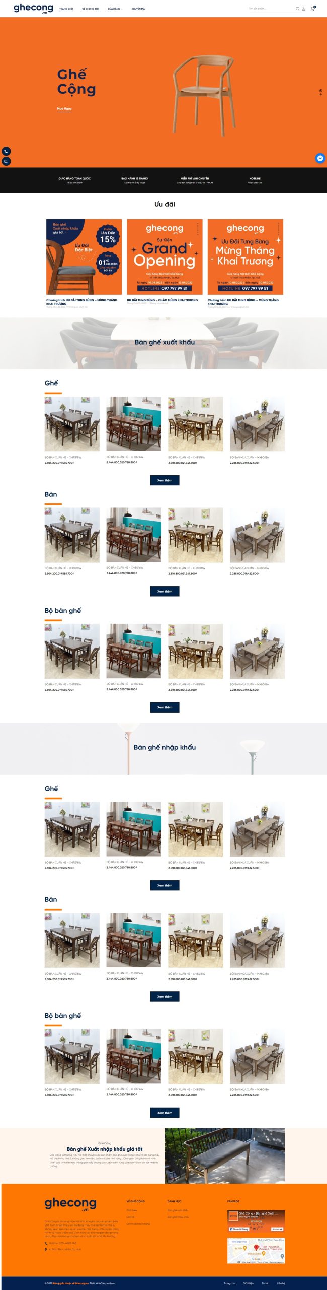 Giao diện website bán hàng nội thất