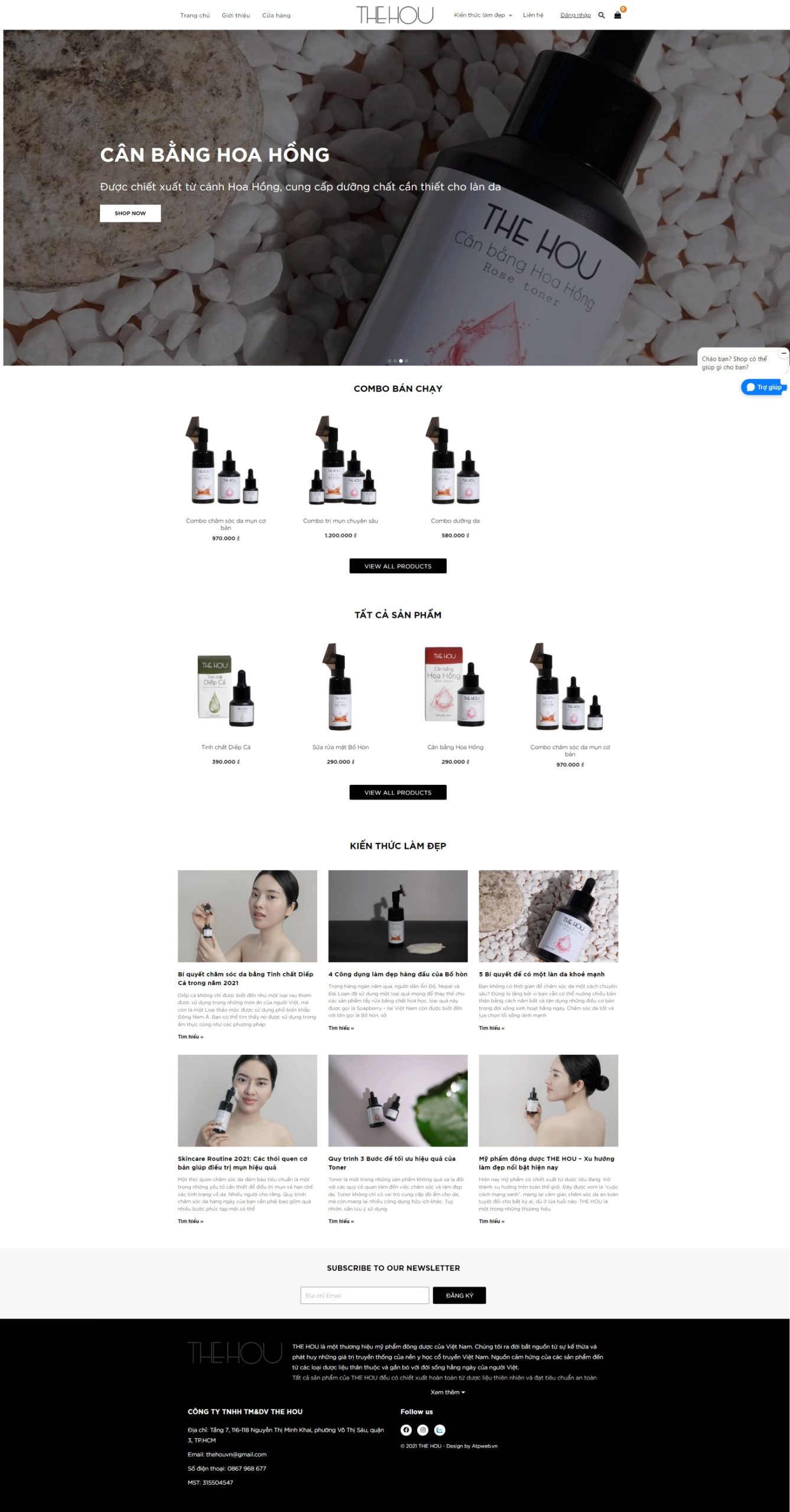Mẫu giao diện website bán hàng mỹ phẩm và công cụ làm đẹp