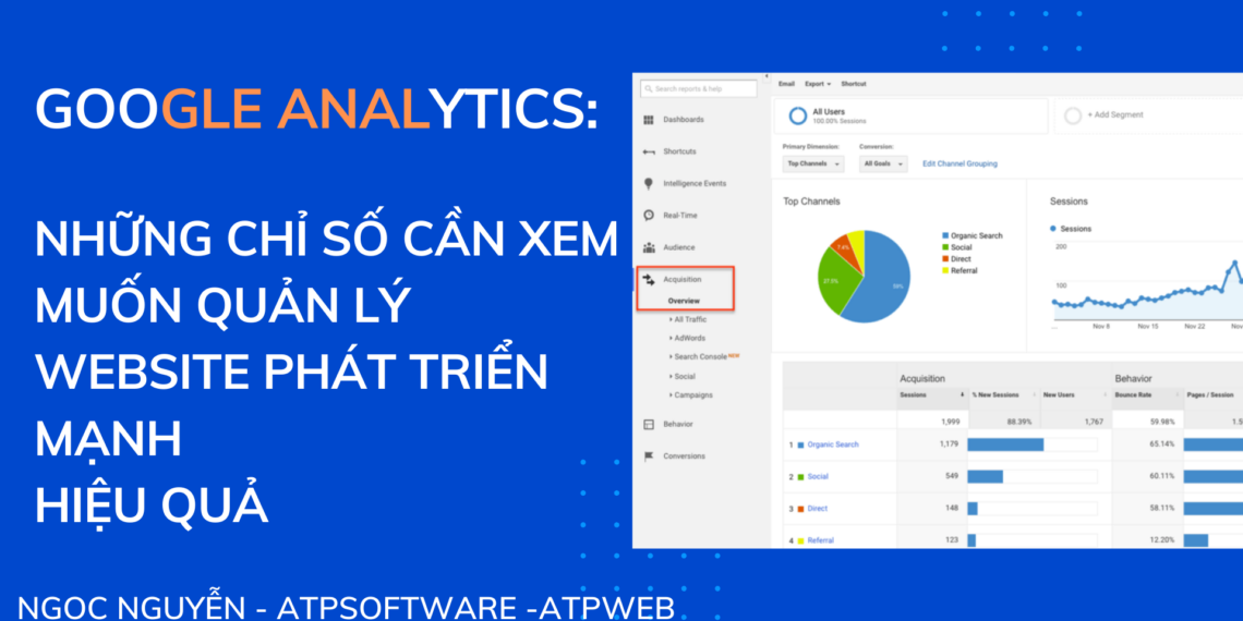 Google Analytics: Những chỉ số cần xem muốn quản lý website phát triển mạnh hiệu quả