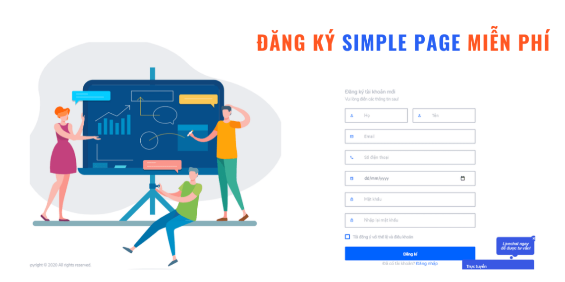 Cách đăng ký tài khoản thiết kế landing page miễn phí với Simple Page 6 Cách đăng ký tài khoản thiết kế landing page miễn phí với Simple Page