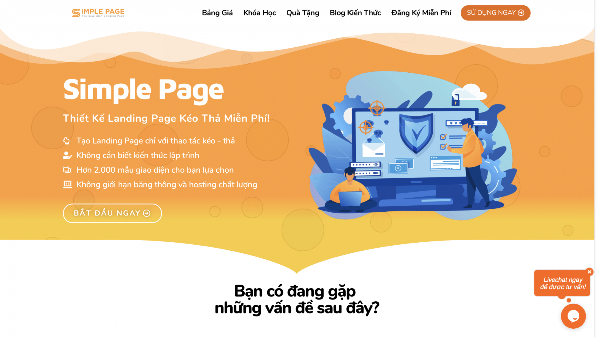 landing page free voi simple page