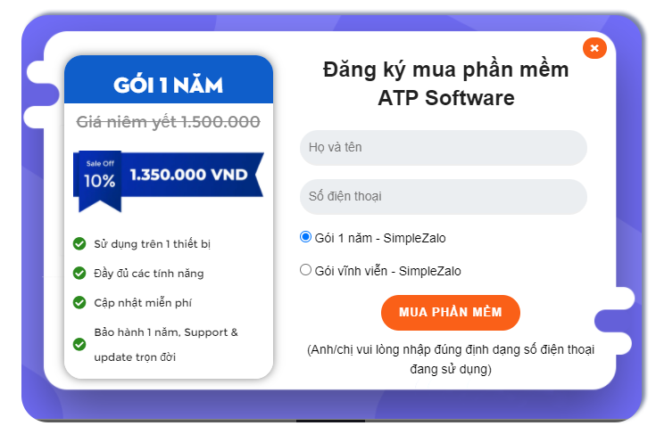 giam gia simple zalo