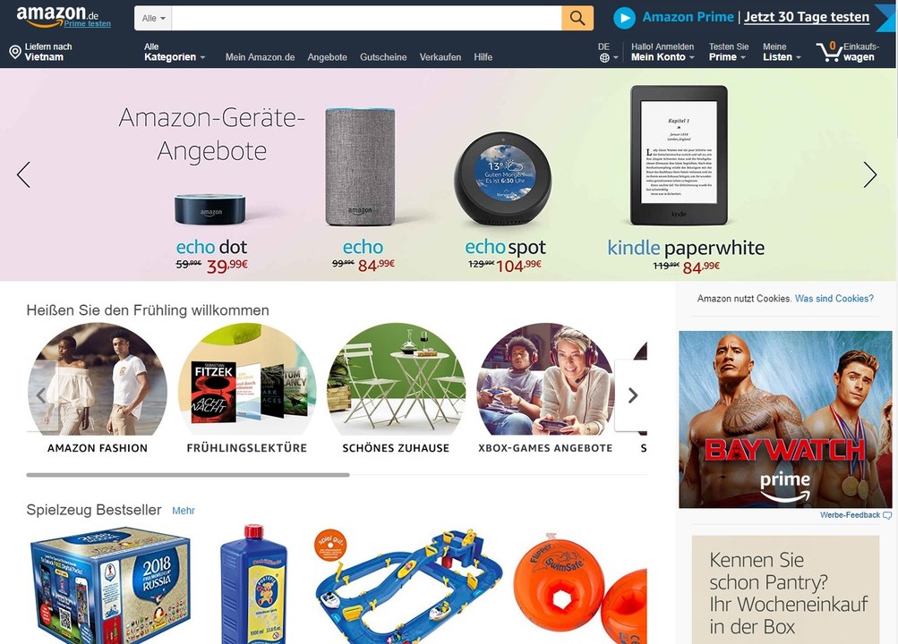 Trang bán hàng online uy tín hàng đầu thế giới - Amazon