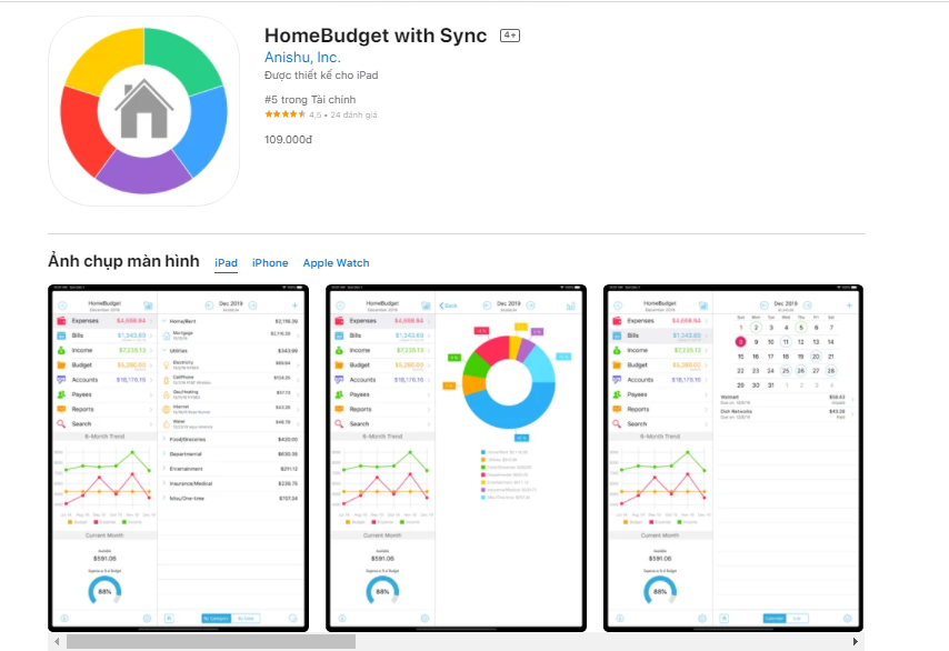 HomeBudget App quản lý tài chính