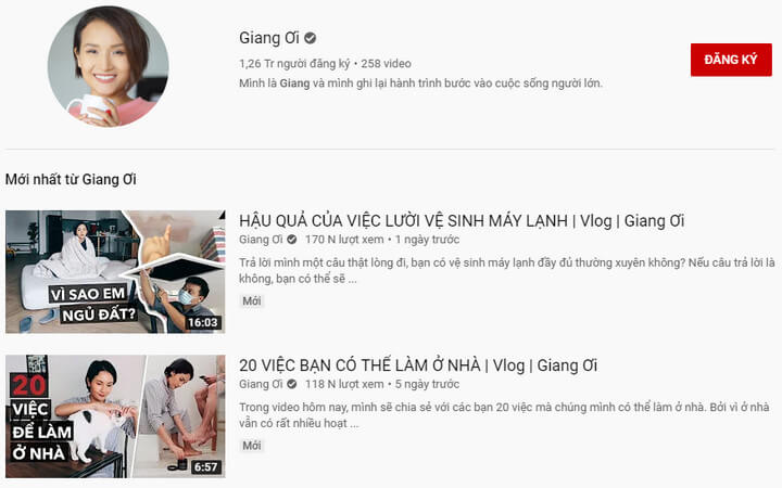 Youtube Partner - Giang ơi