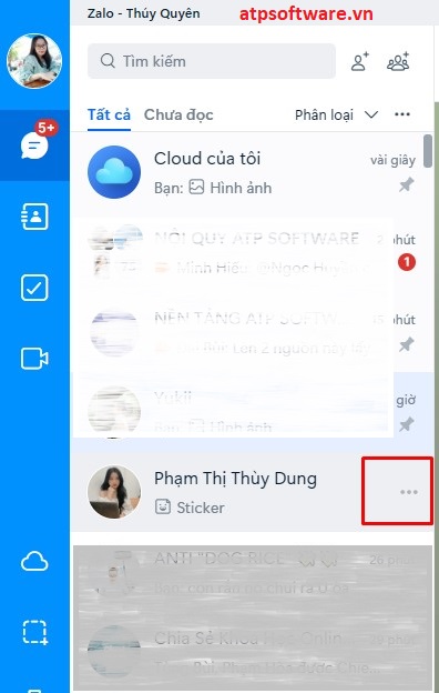 cách chặn chat zalo 