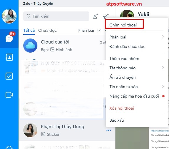 cách lưu chat zalo 