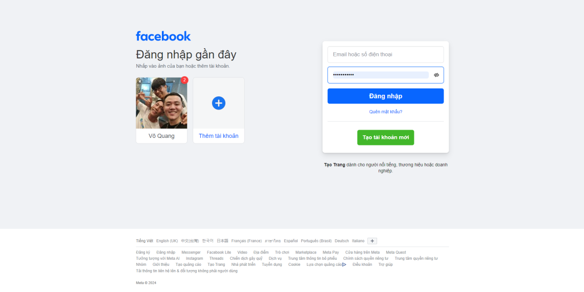 Facebook bị sập