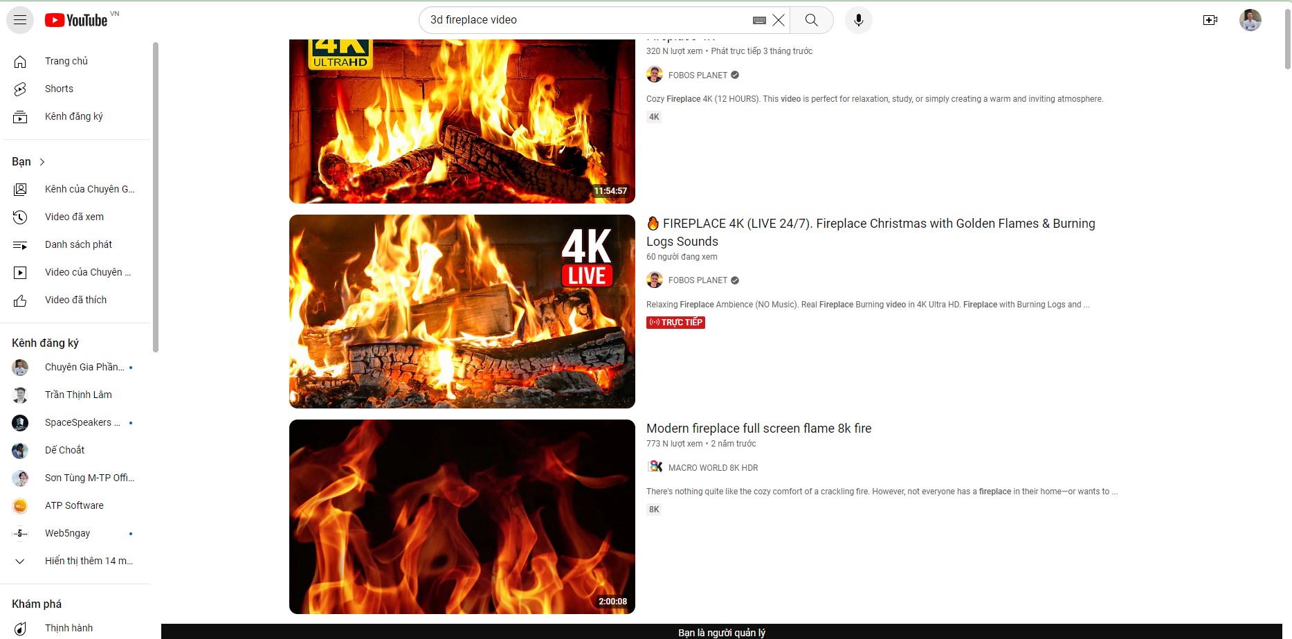 3d fireplace video