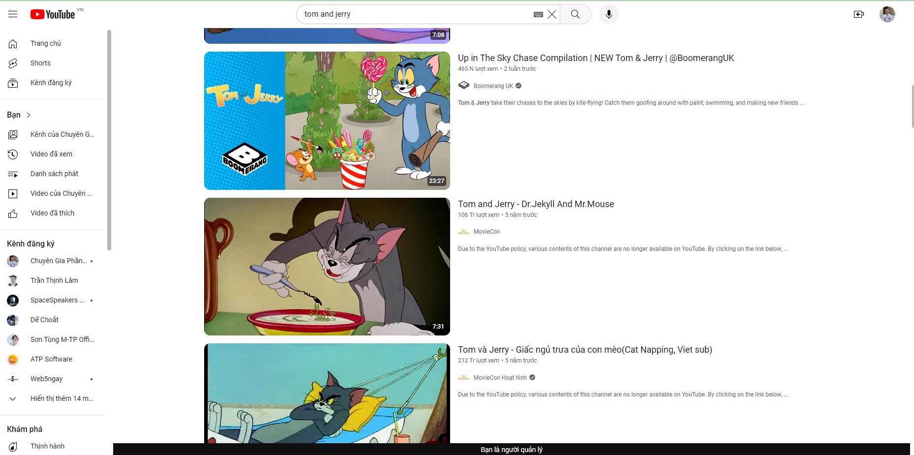 Tải video tom & jerry