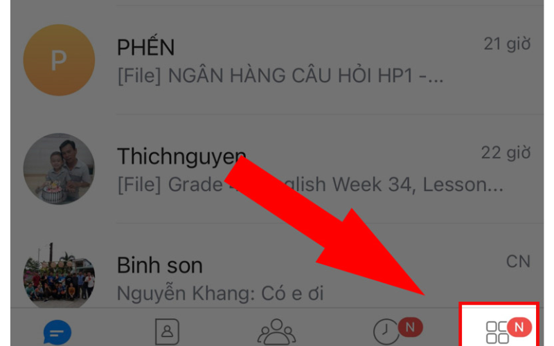 Nhấn vào biểu tượng 3 dấu chấm