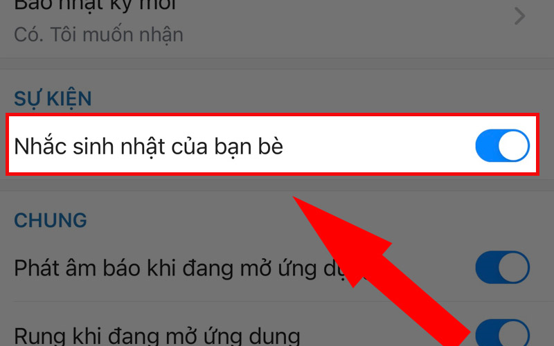 Nhắc sinh nhật bạn bè