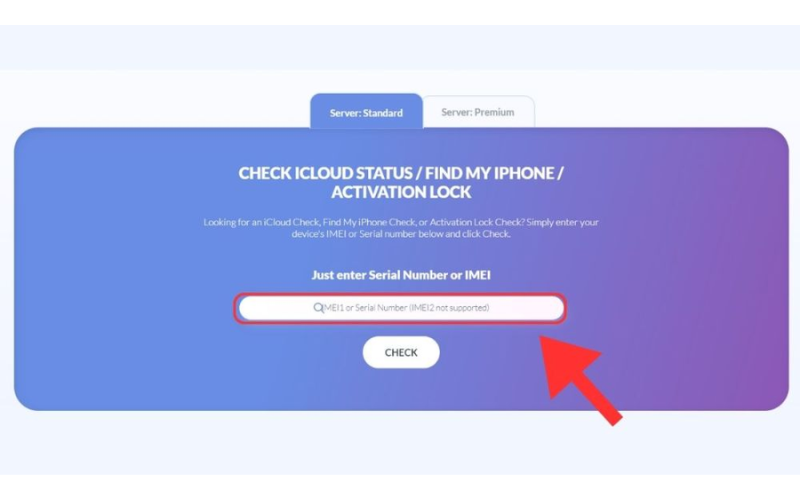 Nhập số IMEI hoặc số seri của MacBook cần kiểm tra.