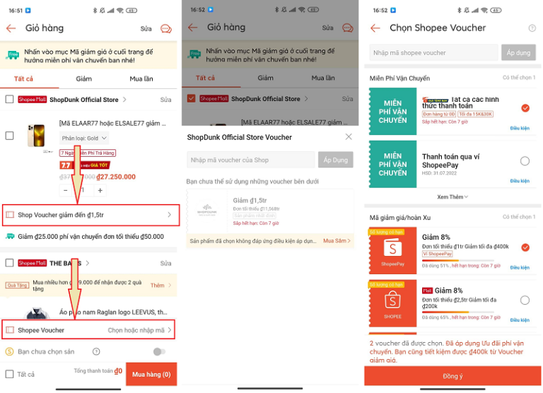 Các bước tiến hành mua hàng trả góp trên Shopee