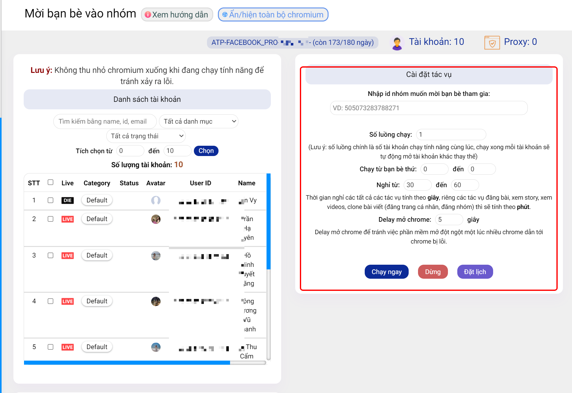 Phần mềm mời bạn bè vào nhóm facebook tự động xây group nhanh chóng