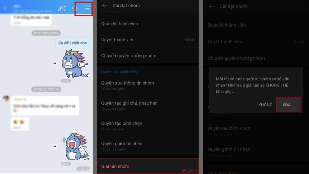 Cách giải tán nhóm Zalo, xóa thành viên nhóm không cho ai biết 2