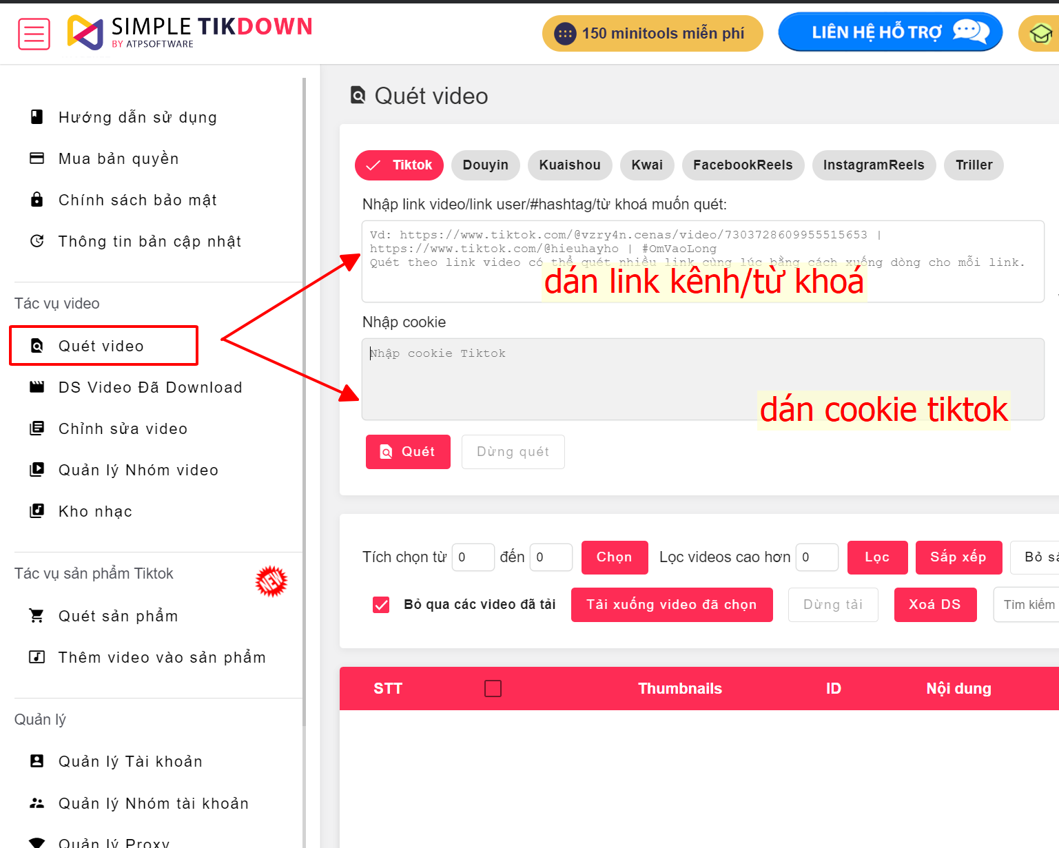 tải tiktok hàng loạt bằng simple tikdown