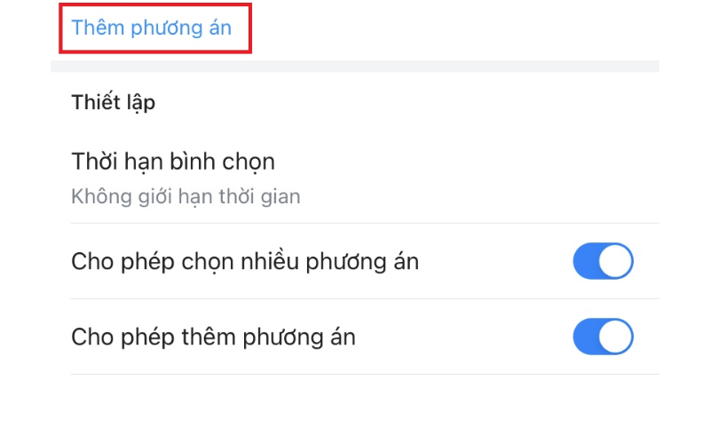 Thêm phương án
