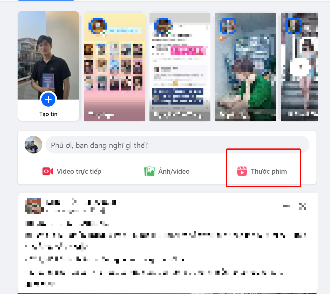 tạo thước phim reels facebook mới