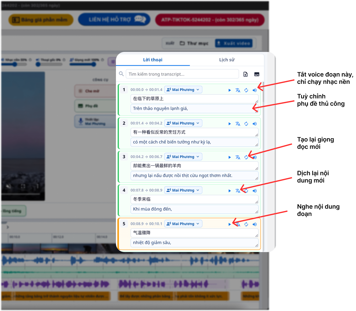 Hướng dẫn dịch và lồng tiếng video Douyin 21 tao lai voice 2