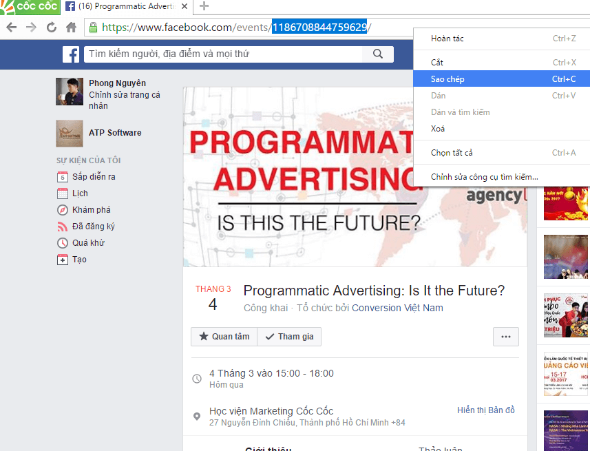 Hướng dẫn cách lấy UID trên Facebook 2018 quet event - Hướng dẫn cách lấy UID trên Facebook 2018