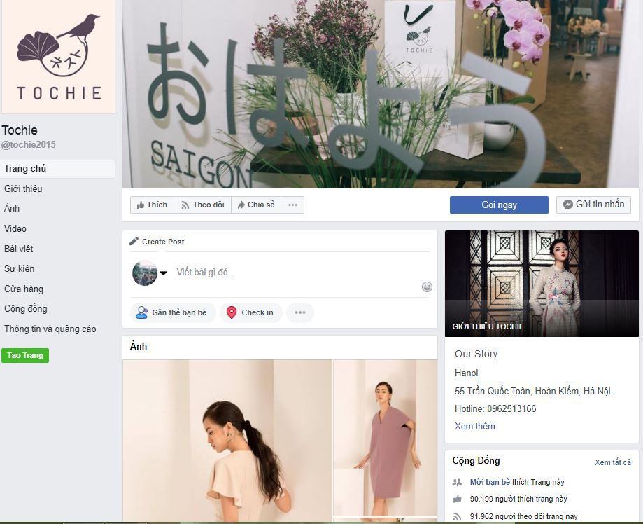 e1 phan tich kinh doanh fanpage Tochie - Phân tích shop thời trang online Tochie trên Fanpage Facebook