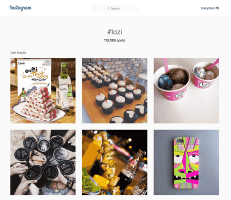 #lozi là hashtag phố biến khi bán hàng trên instagram mặt hàng đồ ăn