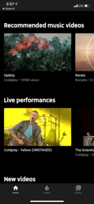 YouTube Music Home Page 310x671