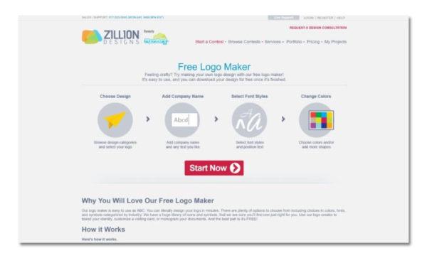 làm và tạo logo online miễn phí zillion designs
