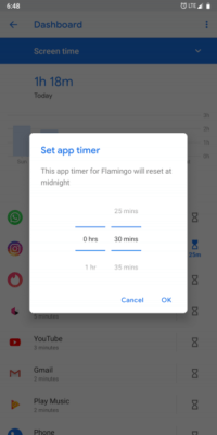android digital wellbeing set app timer 335x671