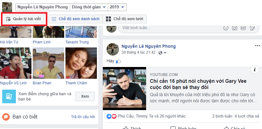 cach xoa hang loat bai viet facebook 2019