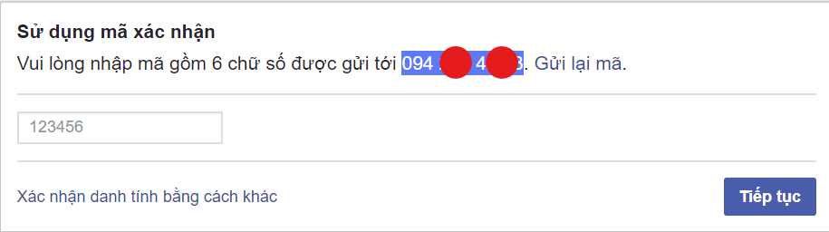 <Hình ảnh facebook không gửi mã về số điện thoại>