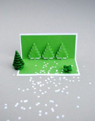 Cách làm thiệp Giáng Sinh 3D hình cây thông 3