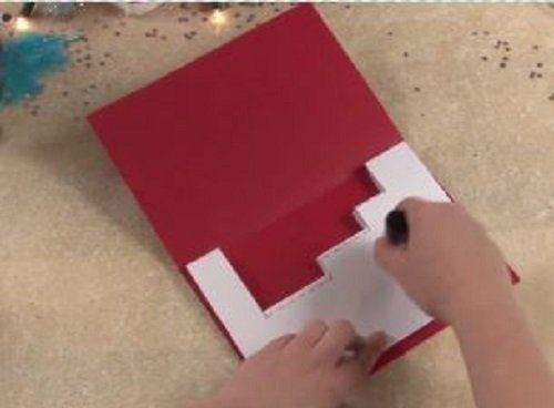 Cách làm thiệp giáng sinh 3d hình hộp quà 4