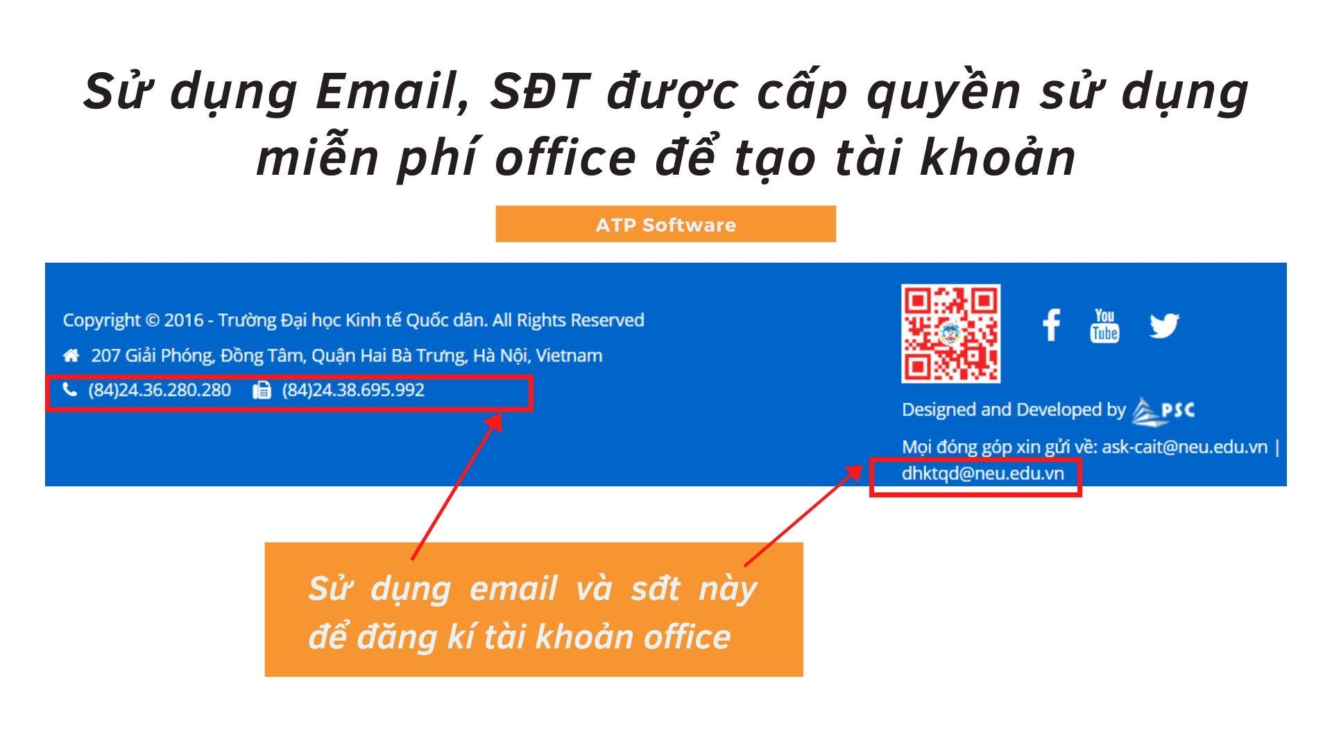 Sử dụng email và sđt để đăng kí tài khoản office