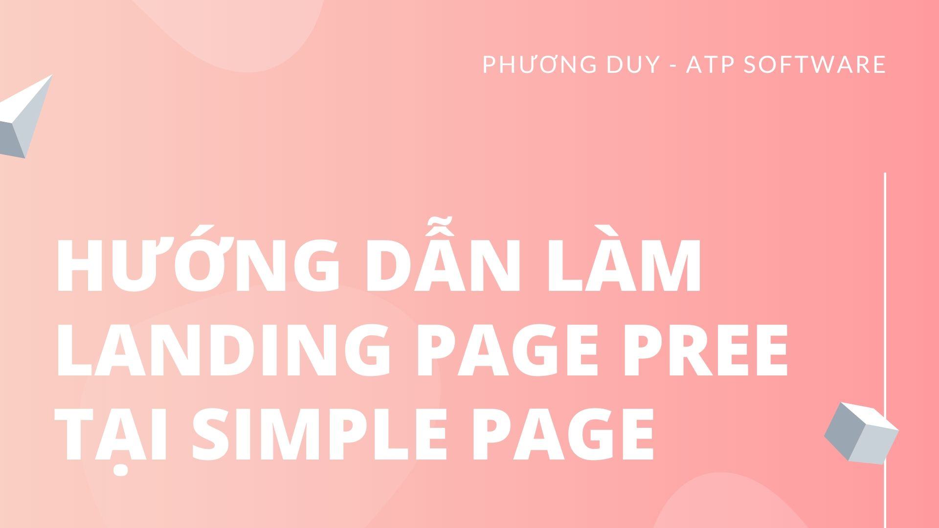 Cách làm Landing Page Pree