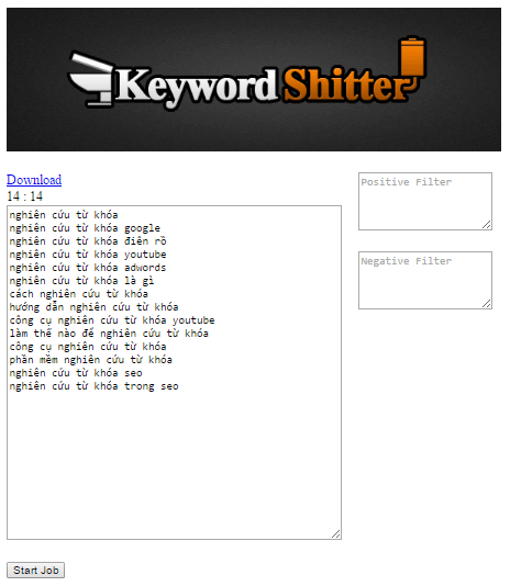 Công cụ Keyword Shitter
