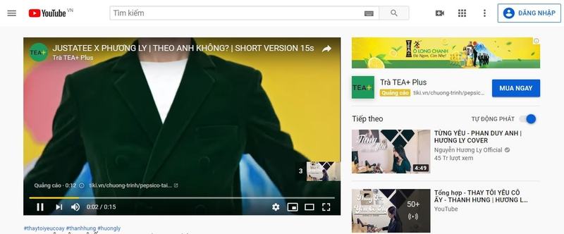 Quảng cáo hiển thị trong video trên YouTube