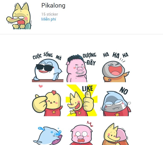 sticker zalo độc đáo
