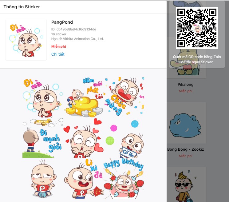 sticker zalo độc đáo